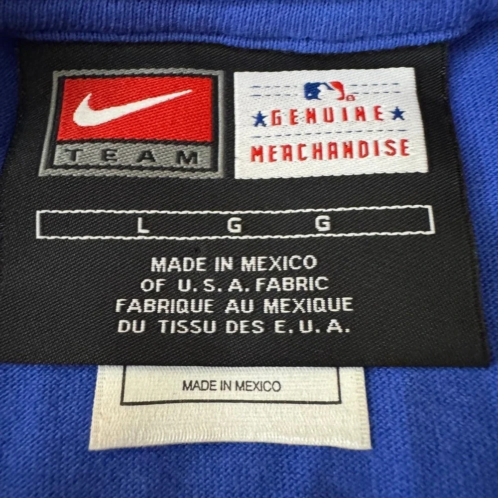 Nike Chicago Cubs MLB Ringer T-Shirt‎ Mens Large Blue Red Logo Tee